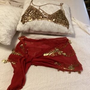 Belly Dance Costume - metal hardware, goldtone, adjustable